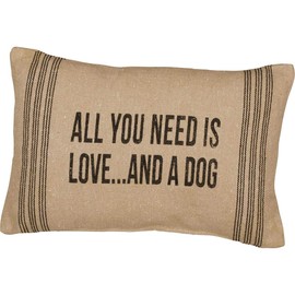 Primitives by Kathy 15 X 10 Accent Throw Pillow - All You Need is Love and a Dog, 22559
