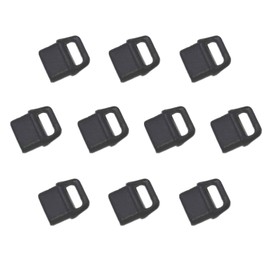 monofive MF-TCT2-PV10B Type C Female Connector Dustproof Protective Cover with Knob Large Hole Hole, Black (Pack of 10)