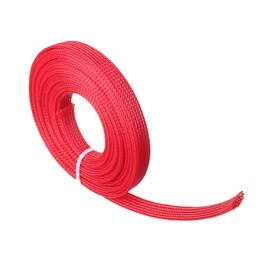 Othmro Flexible Expandable PET Braided Cable Sleeve 10mm Wide Protect TV Audio PC Cable from Pets Red 1pcs