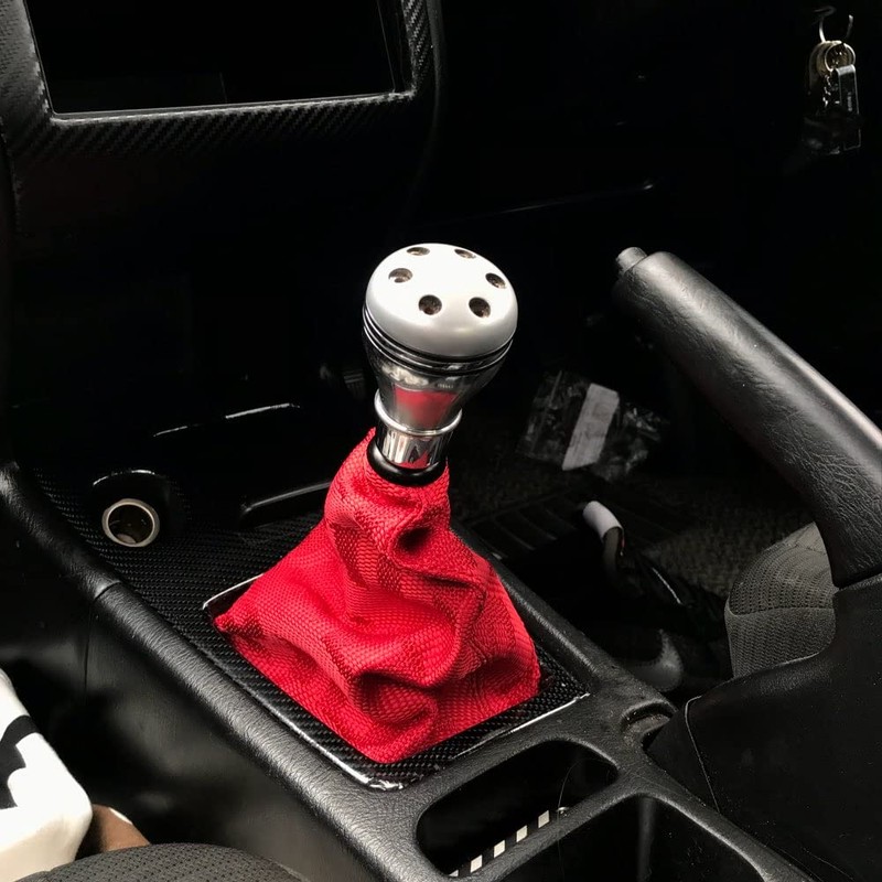 YEHICY Universal Manual Red Canvas Shift Lever Knob Boot Dust