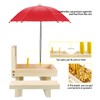 MIXXIDEA Squirrel Feeder Table with Umbrella, Wooden Squirrel Picnic Table