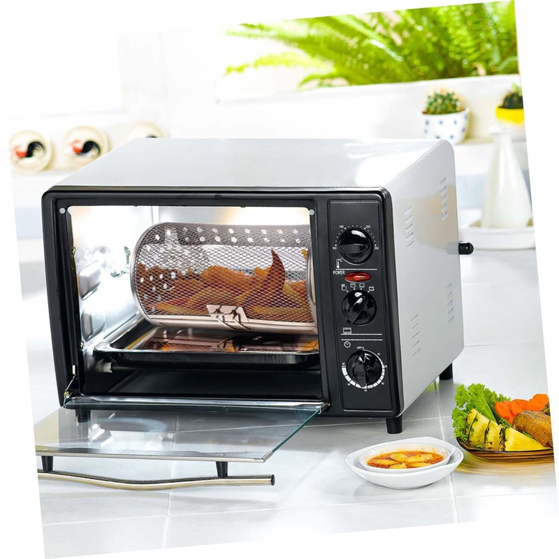 Mipcase Stainless Steel Rotisserie Grill Basket with Movable Door Versatile