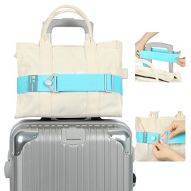 Luggage Straps Adjustable Travel Belt for Luggage Add a Bag Over Handle, Onmust Elastic Bungees Luggage Strap with Alloy Buckle for Carry On Bag, Hands-Free Airport Travel Accessories Sky Blue