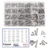 Tnisesm 700Pcs Nuts and Bolts 304 Stainless Steel Assortment Kit