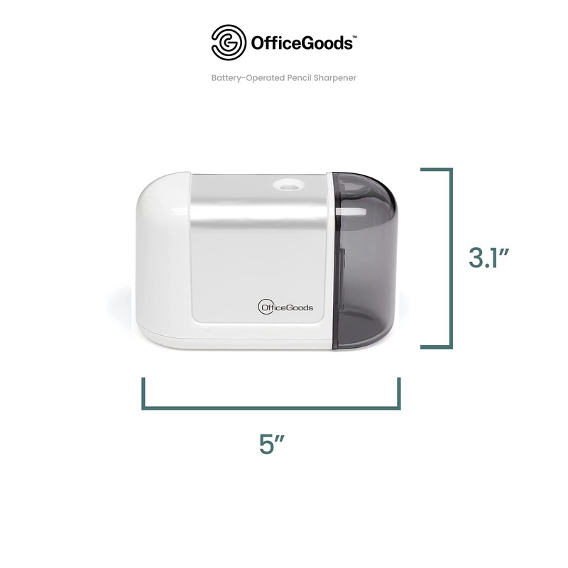 OfficeGoods Mini-Pro Automatic Pencil Sharpener - Cordless Portable Sharpener -