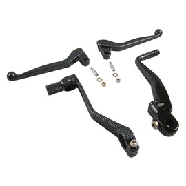 Styling Set Attachments (Consisting of Brake / Clutch Lever and Kickstart / Foot Gear Lever + Screws) Carbon Colour