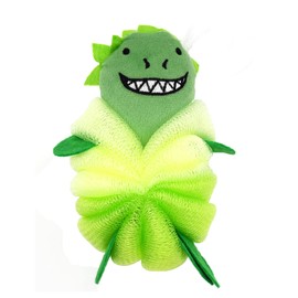 Bonitas bolas de baño de unicornio para niños y niñas, de malla, para ducha, esponja, limpiador corporal, accesorios de baño (tiburón verde)