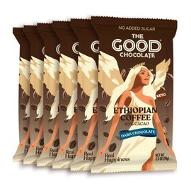 THE GOOD CHOCOLATE – Coffee Dark Chocolate Bars with Zero Sugar & Lower Net Carbs – Keto Chocolate Bar with Lower Calories, All Natural and Non-GMO Keto Snacks, 2.5 oz (6 Bars Value Pack)