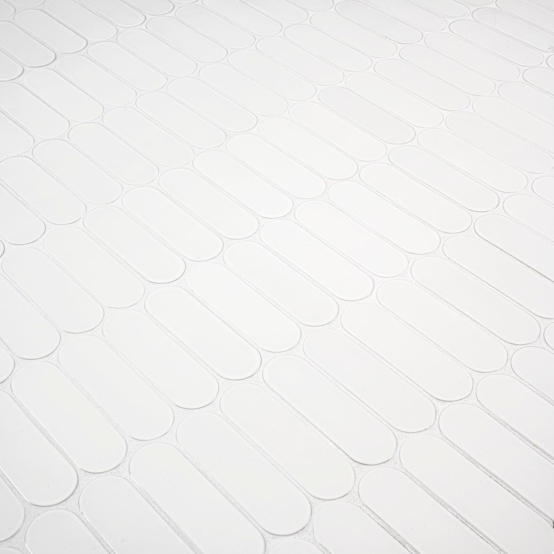 MSI Bianco Glossy Ellipse Glossy Glass Mosaic Wall Tile for