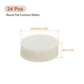uxcell Furniture Pads, 24Pcs 0.6" - Round Self Adhesive Felt Furniture Pads, Floor Protectors for Furniture Feet Chairs Legs Hardwood Floors (Beige)
