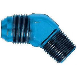 Aeroquip FCM2026 45 deg. Male AN To Pipe Adapter -16AN Male 1 in. Pipe Size Aluminum Blue Anodized 45 deg. Male AN To Pipe Adapter
