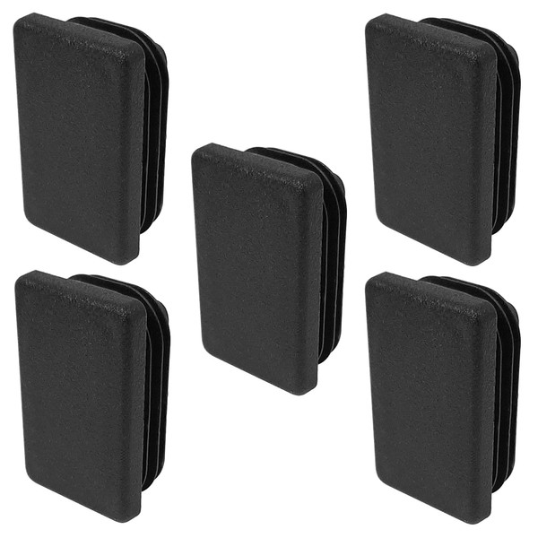 cyclingcolors 5 x Plastic Rectangular Pipe Plugs, Lamellar Plugs, Black