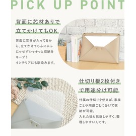 Caddrue Letter Pocket, Wall Mounted, Stylish, Magnet, A4, Faux Leather, Divider, Refrigerator, Wall Pocket, Storage Pocket, Wall Storage, Print Organizer, Greige