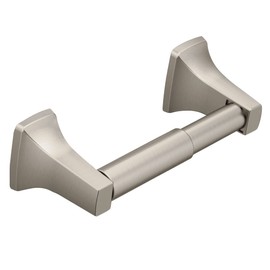 Moen Moen Contemporary Brushed Nickel Toilet Paper Holder, Modern Wall Mounted Toilet Roll Holder, P5050BN