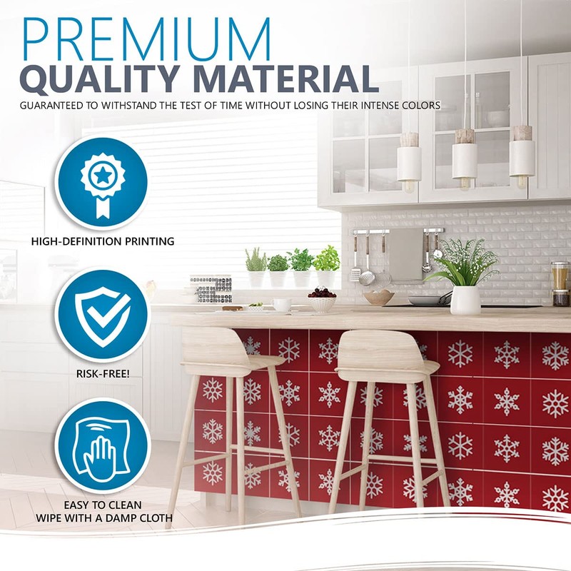 Christmas Decor Gift Stickers Fireplace Decal Tile Stickers Set of