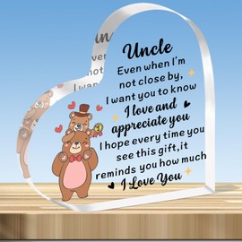 JMIMO Uncle Gifts Uncle Acrylic Plaque,Father's Day Gifts for Uncle,Meaningful Uncle Birthday Present from Niece Nephew