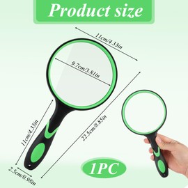 Children's Magnifying Glass, 30x Reading Magnifier, 100 mm Large Handheld Magnifier, High Definition Magnifying Glass, Children's Magnifying Glass for Seniors with Drop-Proof Rubber Handle for Reading