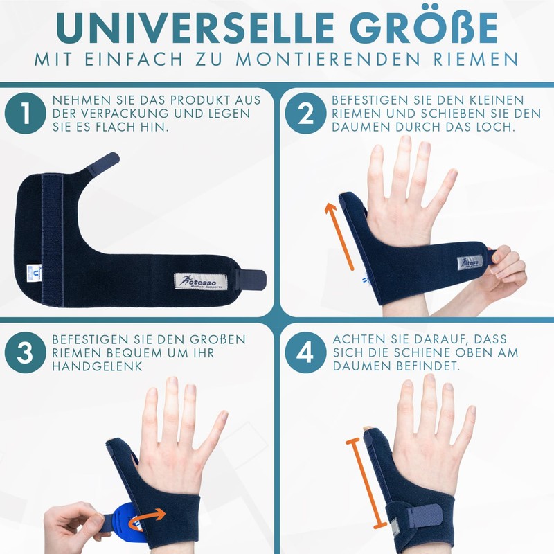 Actesso Bleu Thumb Splint – Orthosis for Sprain, De Quervain