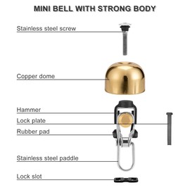 ROCKBROS Bike Bell Classic Bicycle Bell for Bike Ring Bell with Loud Sound Bells for Road Mountain Bike Handlebars Adults