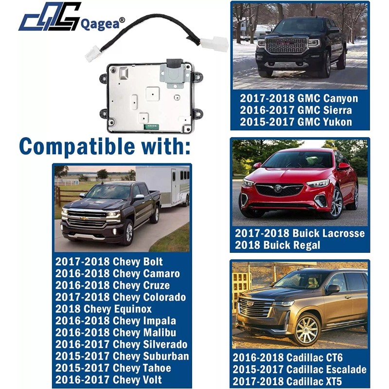 Qagea Center Console Wireless Charging Module with Connector Harness 13521066