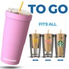 To-Go Buddy - Universal Cup Insulator for to-go cups - Keeps Drinks Hot Cold 12+ Hours - Vacuum Insulated Tumbler:_Buddy Of The Week - Tangerine Dream