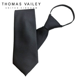 Thomas Bailey Automatic/Zipper Tie - Concrete Black 7.5cm