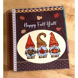 Handmade Gnomes Happy Fall Y'all Front Back Cover Set 4 use w Erin Condren Life Planner-