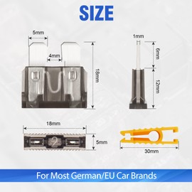 20 Pieces 2A Standard Car Fuses, Bolatus Blade Fuses Car Fuses Car Fuses Plug Fuse Blade Fuses Set with 1 Fuse Puller