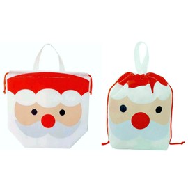Creve Cell Christmas Wrapping Bag Gift Bag Santa Claus Tote Bag Drawstring Bag 2-Way Type 43×40cm L Size Original Sticker Included 1 Piece