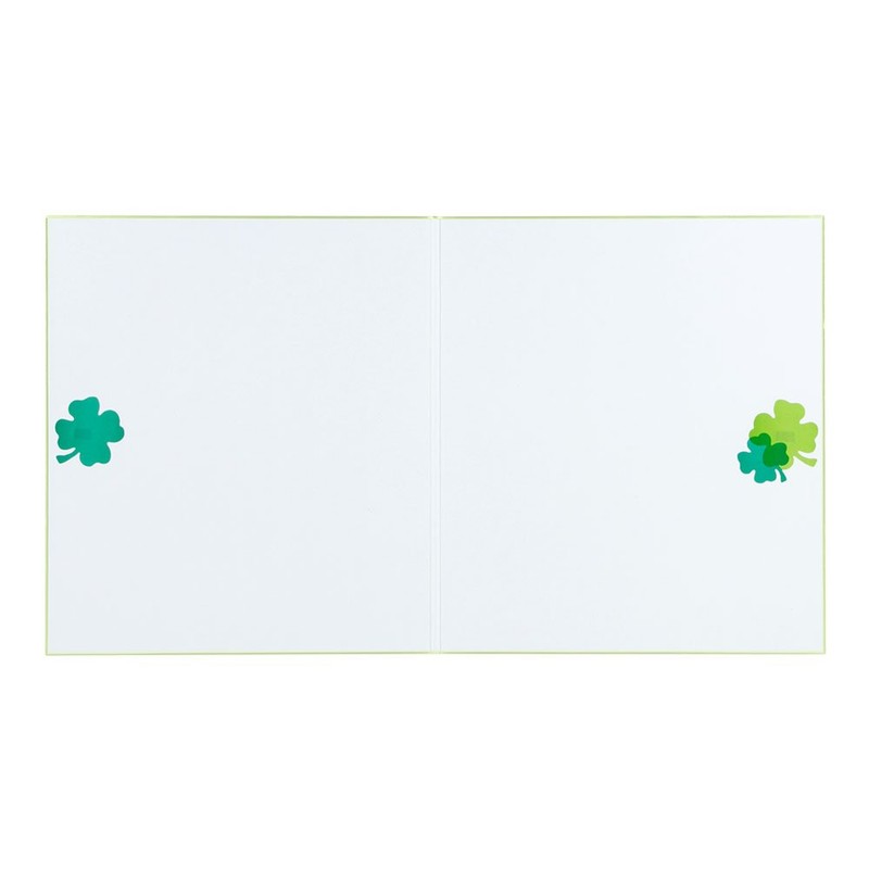 ミドリ 色紙 カラー色紙 二つ折り リボン クローバー柄 33114006 本体サイズ:272x485mm/145g