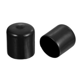 sourcing map 20pcs Round Rubber End Caps 1 1/8"(29mm) Black Vinyl Cover Screw Thread Protectors