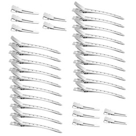 30 Stück Haarklammer, Haarspangen Silber Haarclips, Haarclips, Friseur Klammern zum Stylen und Schneiden, Hair Clips with Duck Beak, No-Trace Abteilklammern, Haarklammern Friseurbedarf Damen