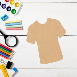 Wooden Sports Jersey MDF 5'' Cutout, Unfinished Wood Baseball Jersey Craft Shape, Paintable DIY