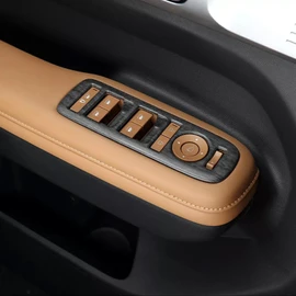 FUEISOF For Hyundai Santa Fe MX5 2024 Window Regulator Switch Frame Decoction 4 Pieces (Wood Grain)