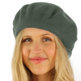 Classic Winter 100% Wool Warm French Art Basque Beret Tam Beanie Hat Cap Gray