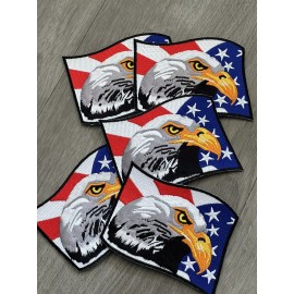 American Bald Eagle Patch 3.75” embroidered Iron on-Sew-On