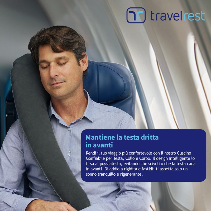Travelrest Ultimate Travel Pillow for Neck and Body, Airplane and
