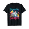 Funny Happy Camper Camping Apparel Trailer RV Kids Women T-Shirt