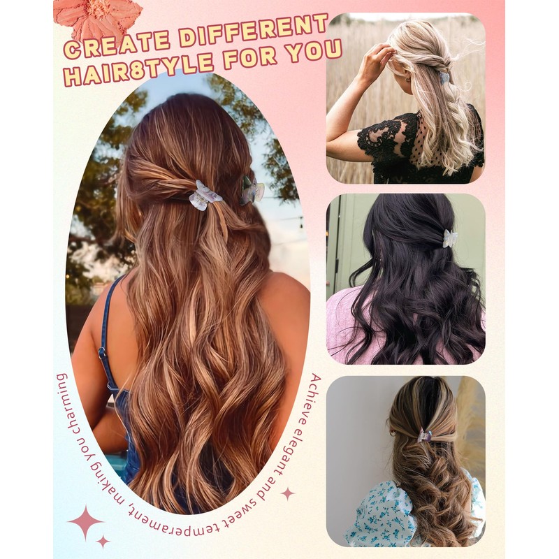 Claw Jaw Hair Clips 12PCS Small for Thin Hair Styling