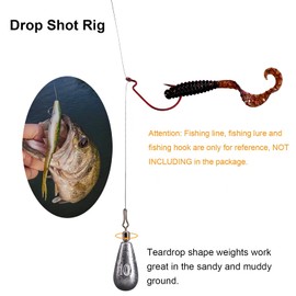 THKFISH Fishing Accessories Set Weights Fishing Sinker Fishing Drop Shot Weights Fishing Weights Kit Drop Shot Rig B Water Drop Shape Weights 28 Pieces