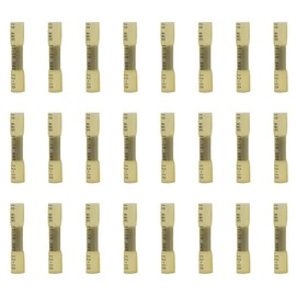 Ruidee 50 Pcs Heat Shrink Butt Connectors Terminals，Insulated Waterproof Wire Connector ，Marine Automotive Electrical Crimp Butt Splice Terminal 12-10 AWG Yellow/URTY