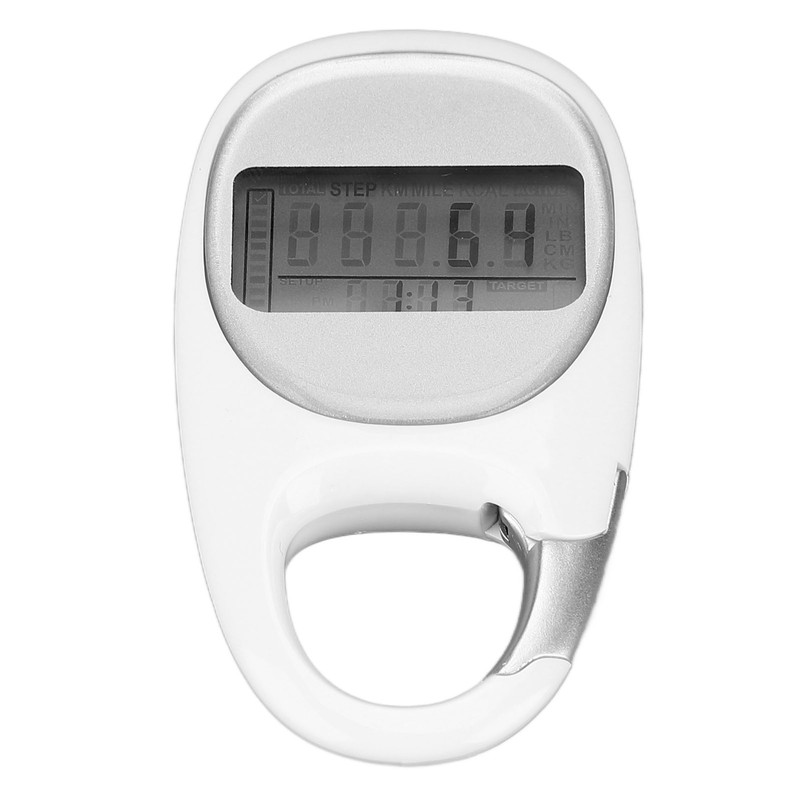 Step Counter Power Saving Mode Clear LCD Display Simple Carabiner