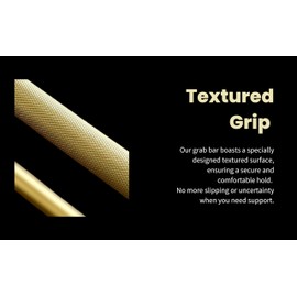 ANHEL 30” Stainless Steel Bathroom and Toilet Grab Bar - Foldable, Flip-Up, U-Shaped, Anti-Slip with Textured Grip, Screw-in for Elderly, Disabled, Handicapped Support, Brushed Gold