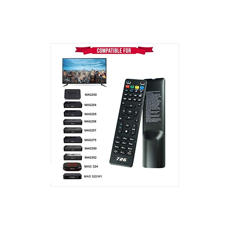 Mag 726 Replacement Remote Control for Mag254 Mag250 Mag256 MAG