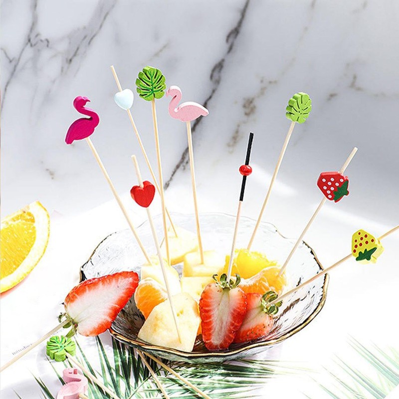 Pack of 200 Fruit Picks, Cute Cartoon Toothpicks, Finger Food