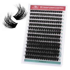 3D Eyelashes, Individual Clusters, 14 Rows - 0.07 Thickness C Curl 8-16 mm, 100 Fibres/Tufts, DIY Eyelash Extension at Home, Naturally Voluminous for Beginners and Professionals