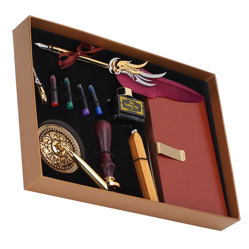 Dip Calligraphy Pen Set Feather Ink Sac Fountain Pen Gift