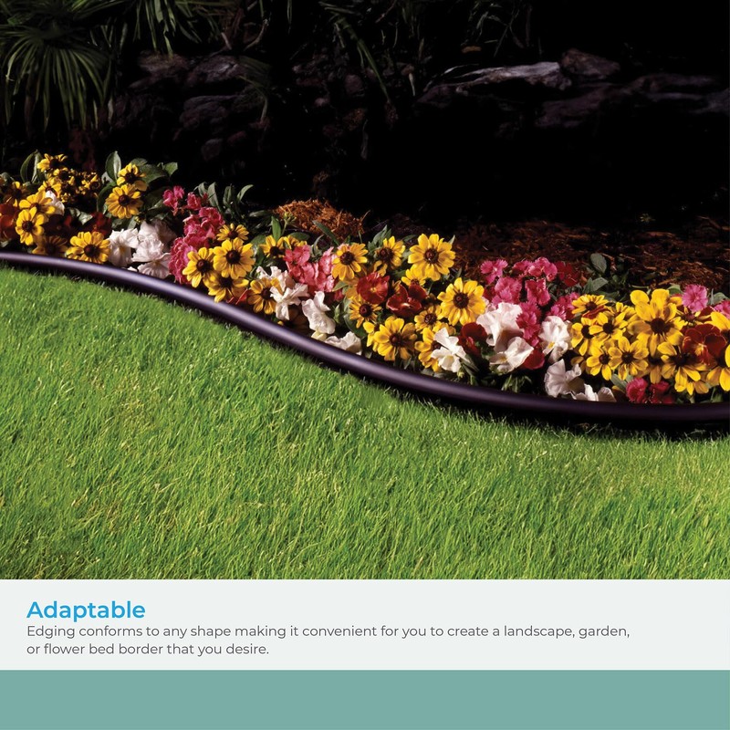 Suncast Plastic Landscape Edging Roll with Double Ridge Design, Flexible