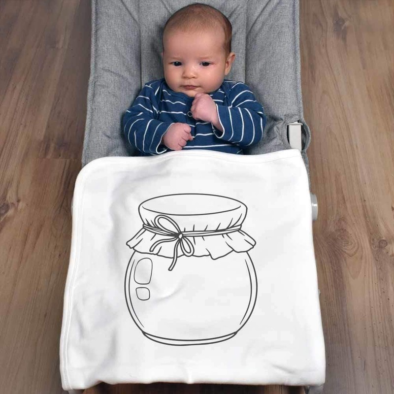 Azeeda 'Round Jar' Cotton Baby Blanket/Shawl (BY00040070)