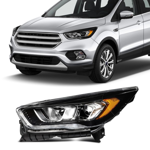 SCITOO Headlight Assembly Fit 2017-2019 for Ford Escape Left Headlamp
